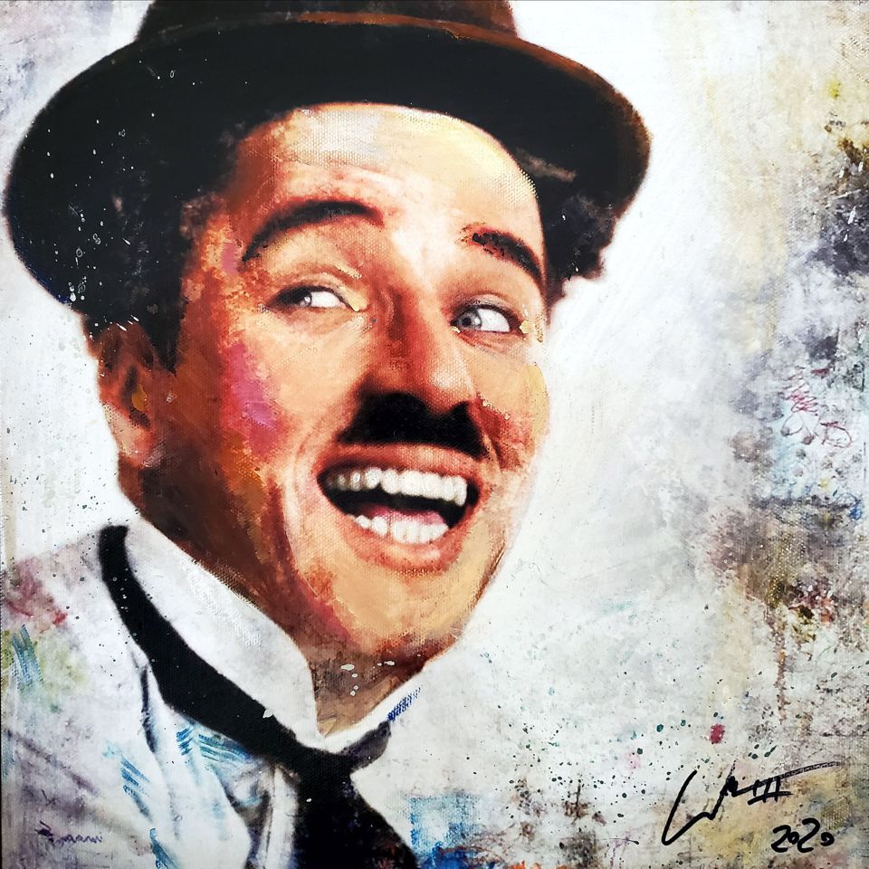 'Charlie Chaplin' painting by artist, William III