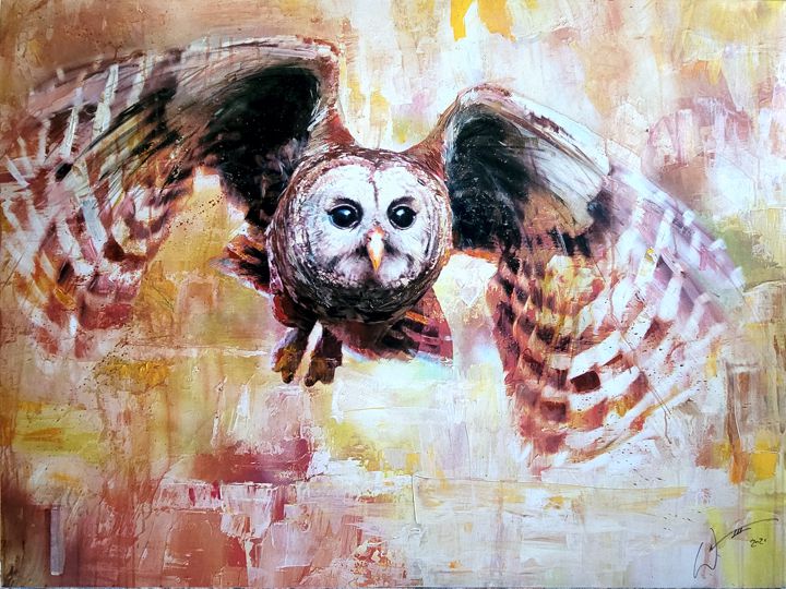 'Barred Owl No.2' painting by artist, William III