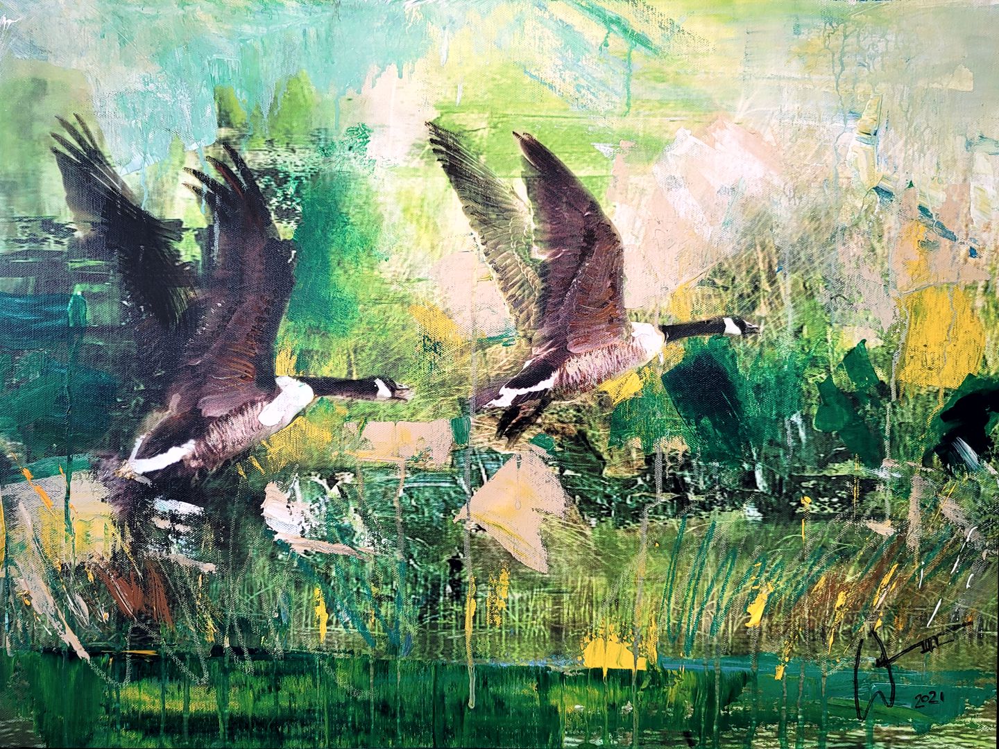 Canadian Geese painting by artist, William III