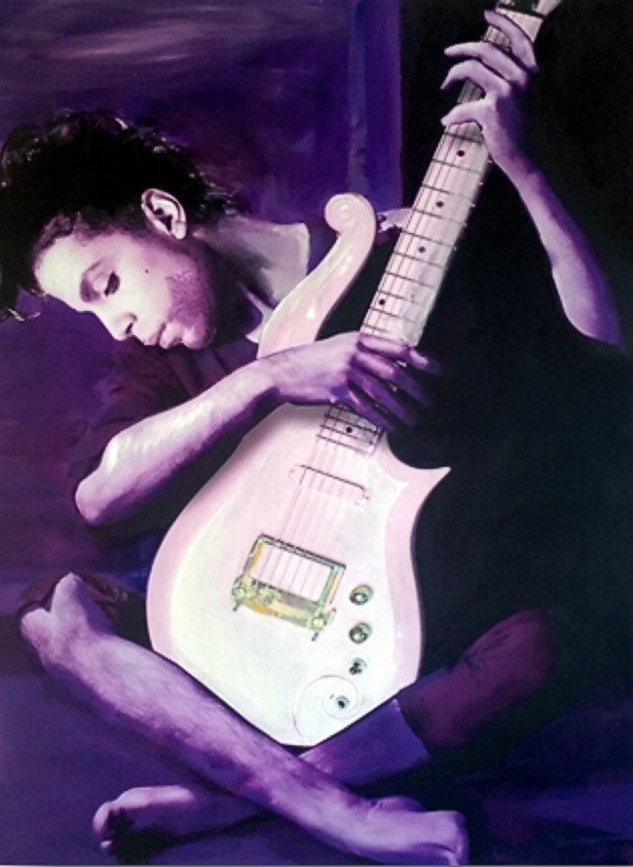 'The Guitarist' Prince painting by artist, William III