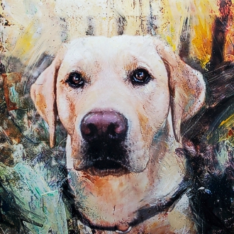 JJ of the Warrior Canine Connection painting by artist, William III