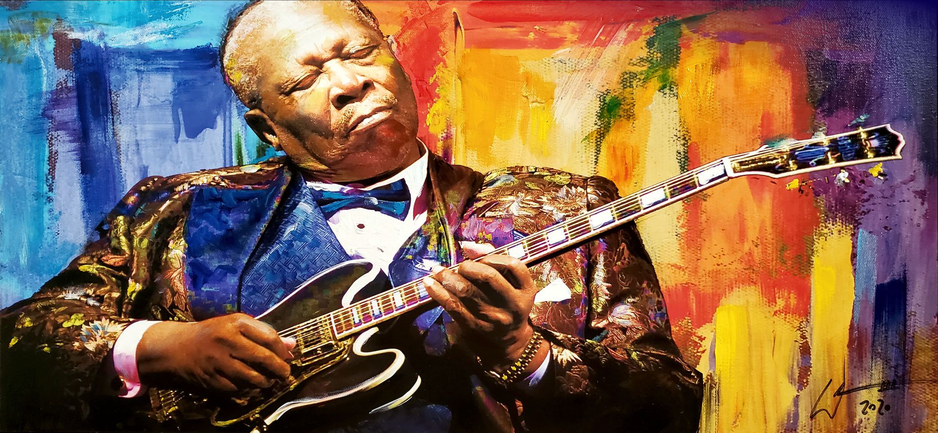 'Lucille' BB King painting by artist, William III