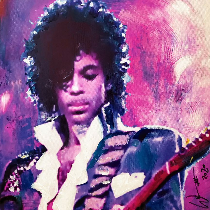 "Purple Rain" Prince painting by artist, William III